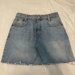 BDG light wash denim skirt from URBAN OUTFITTERS